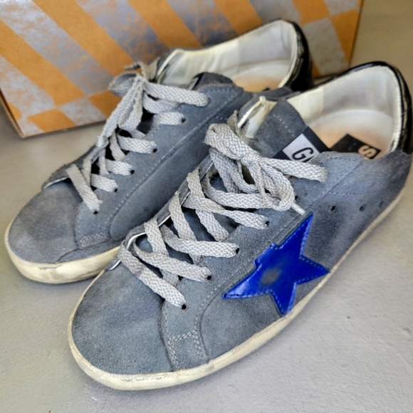 [EUC] Golden Goose Superstar Suede Purple Gray Blue Star Sneakers SIZE 36 in box - Picture 2 of 10